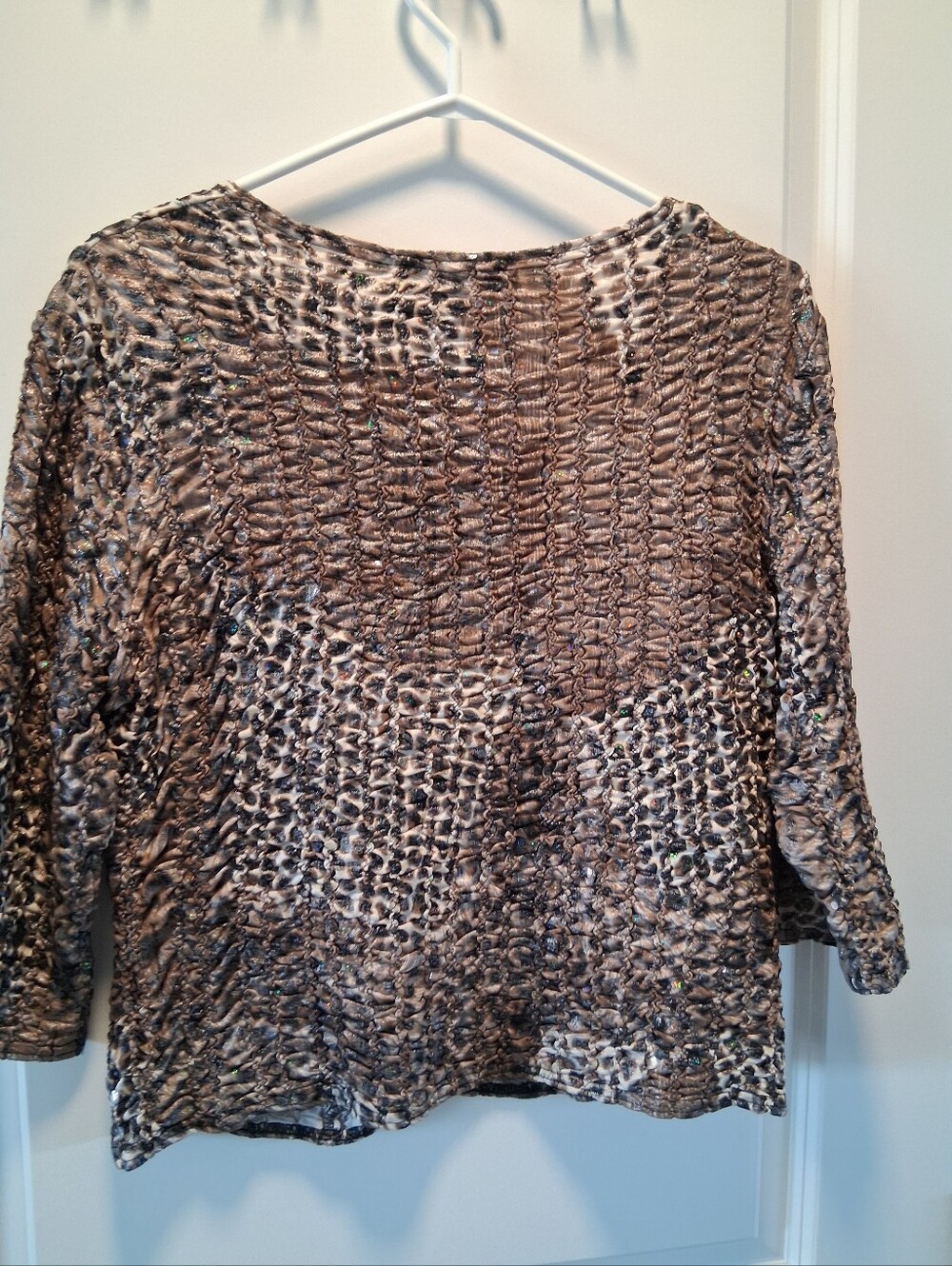 Joseph Ribkoff Cream Textured V-Neck Blouse - Picture 4 of 4